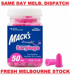 Macks Mack's DreamGirl Soft Foam Earplugs 50 Pair 30dB for small sensitive ears - Picture 1 of 6