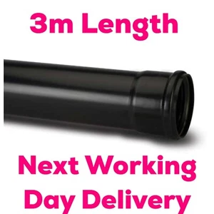 Soil Pipe 110mm Black 3m - Picture 1 of 2