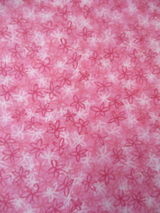 2 YDS SHADES OF PINK FLOWERS 100% COTTON DAVID TEXTILES OOP 1998