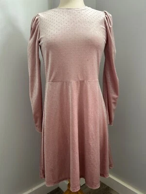 Niñas Rosa Gap Niños Terciopelo Manga Larga con Pequeños Tachuelas Doradas Vestido Talla XXL Foto 1 de 4