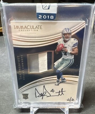 2018 Panini Honors DAK PRESCOTT Immaculate RPA RC # /2 - Image 1 of 2
