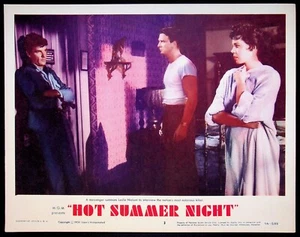 Hot Summer Night 1956 Original Lobby Card 3 Crime Film-Noir Movie Leslie Nielsen - Picture 1 of 2