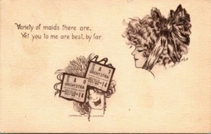 ARTISTA FIRMADO COBB SHINN - ENCANTADORA MUJER Y ENTRADAS DE ORQUESTA - POSTAL VINTAGE - Imagen 1 de 2