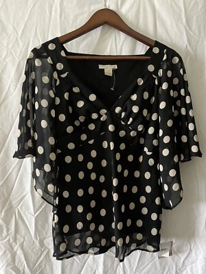 Jonathan Martin Women Black  Med Flare SLEEVE  Top SIZE S - Image 1 of 4