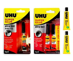 UHU Super Glue All Purpose Adhesive - Plastics, Metal, Rubber, Wood - Clear  - Picture 1 of 4