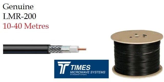 LMR-200 Times Microwave coaxial 50 Ohm Low Loss coax Cable Radio LMR 10-40metres - Image 1 of 4