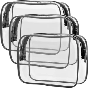 3 Pack Clear Toiletry Bag,Tsa Approved Toiletry Bag, Clear Makeup Bag Waterproof - Picture 1 of 12