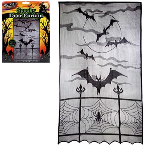 Cortina de puerta de murciélagos de Halloween - 102 cm x 213 cm grande efecto espeluznante decoración de fiesta Foto 1 de 1