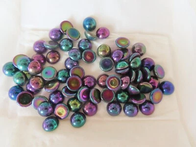 Full pack 72 Preciosa round Cabochones 11mm Purple Iris - Image 1 of 2