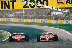 Fotografia Gilles Villeneuve & Pironi 9x6 Ferrari 126C2 @San Marino Imola 1982 - Foto 1 di 1