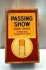 Vintage Passing Show Cigarettes Advertising Tin Box Cork Tipped Virginia Litho