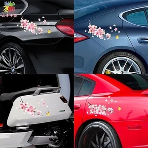 Vinyl Car Sticker Cherry Blossom Scratch Cover Flower Decor Windshield Window - Picture 1 of 15