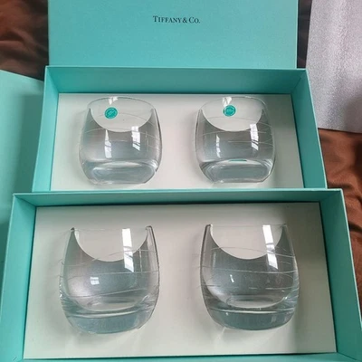 Juego de 4 cedros de vidrio Tiffany & Co. Hecho en Alemania Nuevo en caja Foto 1 de 4