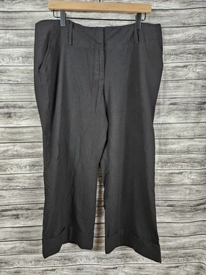 Pantalones de vestir Michael Kors negros recortados pierna ancha puño dobladillo carrera para mujer talla 14 Foto 1 de 4