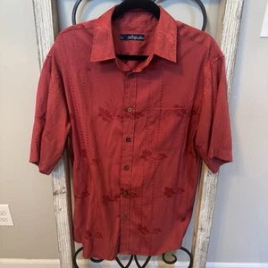 Duke Kahanamoku Red Floral Hawaiian Short Sleeve Men’s Shirt Size Large - Picture 1 of 8
