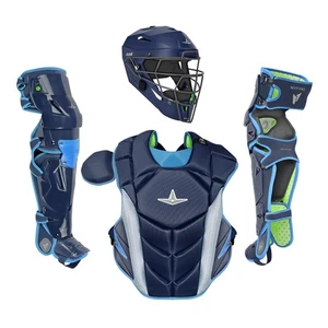 All-Star MVP-PRO Intermediate Baseball Catcher's Package - Navy/Sky Blue - Picture 1 of 4