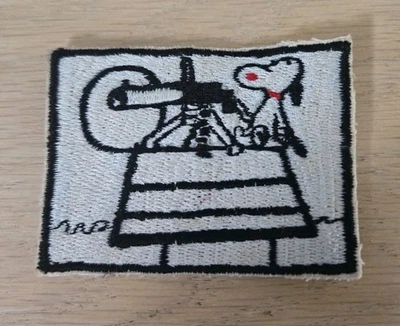 Vintage Snoopy Flying Ace WW I Machine Gun on Dog House Red Baron Peanuts Patch - Image 1 of 4