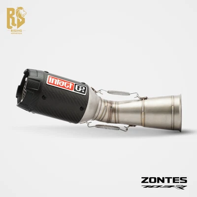 Exhaust for Zontes 703RR 2024 2025 Stainless Mid Pipe Carbon Fiber Tail - Image 1 of 4