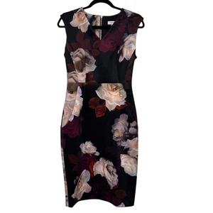 Calvin Klein Etuikleid Damen Größe 6 Karriere Hochzeit Gast dunkel romantisch - Bild 1 von 5