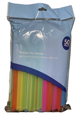 GREENBRIER INTERNATIONAL Boba Coffee Tea Drinking Milkshake Smoothie Slushy 50 Jumbo Straws New