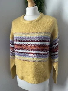 Pull&Bear Cropped Patterned Sweater Size Small Cottagecore Grandmacore - Picture 1 of 10