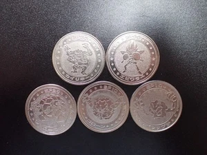 Pokemon Card Meiji Promo Battle Coin x5 Machamp Hitmonchan Golem Evolution #5465 - Imagen 1 de 18