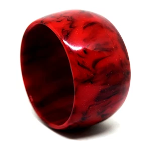 Hermoso brazalete/pulsera vintage de baquelita rojo sangre y negro - Imagen 1 de 7