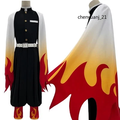 Cazador de demonios RengokuKyoujurou bordado Disfraz Disfraz Halloween Anime Uniforme Foto 1 de 4