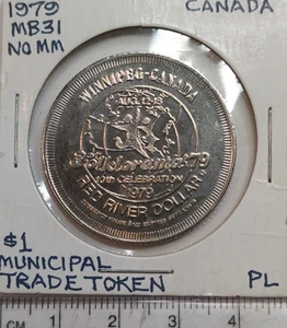 1979 Winnipeg Manitoba  $1 Red River Dollar token Proof Like  MB31 - Picture 1 of 2