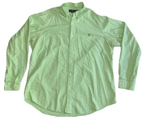 Camisa Polo Ralph Lauren Para Hombre Talla XLarge Cuadros Verde Clásica Mangas Largas - Imagen 1 de 7