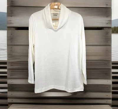 Women's Sweater Van Heusen Cowl Neck Long Sleeves Stretch Color Cream XL NWT - Image 1 of 4
