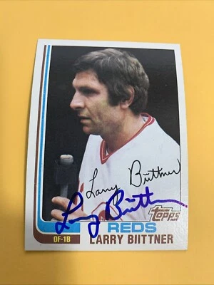 Larry Biittner SIGNED 1982 Topps #159, Cincinnati Reds, AUTOGRAPHED - Image 1 of 2