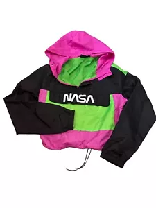 Chaqueta cortavientos con capucha Chemistry para mujer NASA rosa neón/verde!!! Tamaño: ¡Mediano!! - Imagen 1 de 8