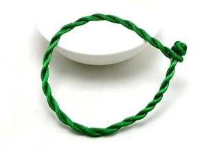 50 Braided Lucky Green String Twisted Rope Cord Bracelet 3mm Thick for Charm - Picture 1 of 6