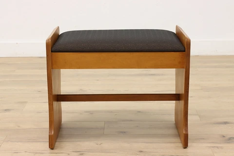 Art Deco 1930s Vintage Mahogany Vanity Bench or Stool, New Upholstery #43854 Cover