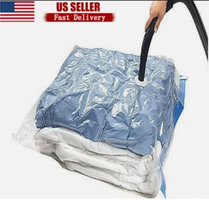 Large Jumbo Vacuum Storage Bags Space Saver Seal Clear Compression Bag Organizer - Picture 1 of 26