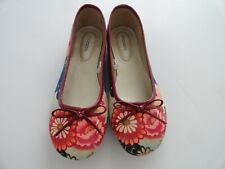 NEW xhilaration Shoes Size 7 1/2 Floral Japan Asian Chic Bow Shabby Vintage