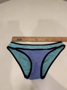 Reef coral hipster bikini bottom size Small Swimsuit Blue 4F - Picture 1 of 4