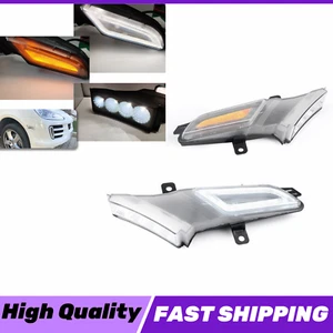 2x Clear For Porsche Cayenne 957 07-10 LED Side Marker Lights DRL Parking Signal - Picture 1 of 12