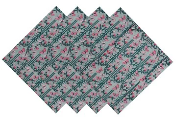 Hand Block Print Set of 6 PC Napkins, Premium Cotton Dinner Table Decor Cloth - Image 1 of 4