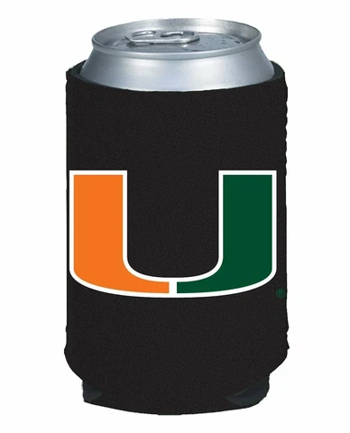 Miami Hurricanes NCAA Kolder Can Coozie Cooler Wrap Neoprene Full Button NEW Cover