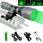10000LM Green Light LED Hog Pig Varmint Night Hunting Flashlight QD Rail Mount