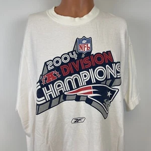 Vintage Reebok New England Patriots AFC Division Champs T Shirt 2004 NFL Mens XL - Picture 1 of 4
