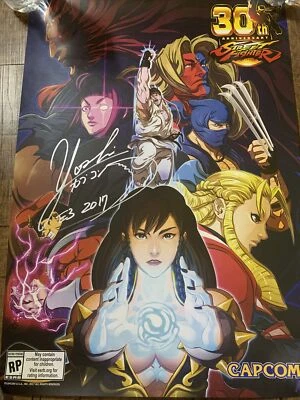 E3 2017 EXCLUSIVE SIGNED 30th ANNIVERSARY STREET FIGHTER 5 Promo Poster - Image 1 of 2