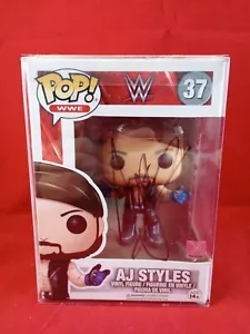 WWE AJ Styles firmato #37 Funko Pop autografato in custodia protettiva - Foto 1 di 8
