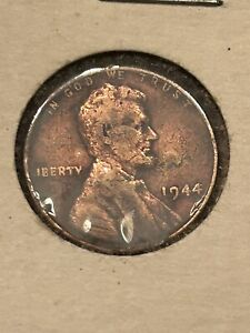 1944 Lincoln No Mint Mark Wheat Back One Cent Penny Coin Good Condition