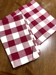 Tovaglia vintage casale rosso e bianco bufalo a scacchi country shabby 46x49 - Foto 1 di 7