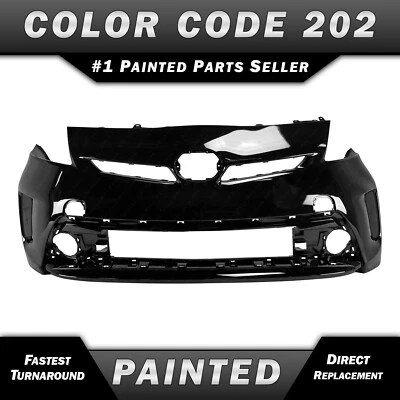 NEW Painted *202 - Black* Front Bumper Cover Fascia for 2012-2015 Toyota Prius Foto 1 de 4