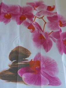 Pink Orchid Design Shower Curtain Waterprof Weight bottom New Free - Picture 1 of 4