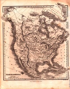 NORTH AMERICA Antique authentic map 1834 - Picture 1 of 1